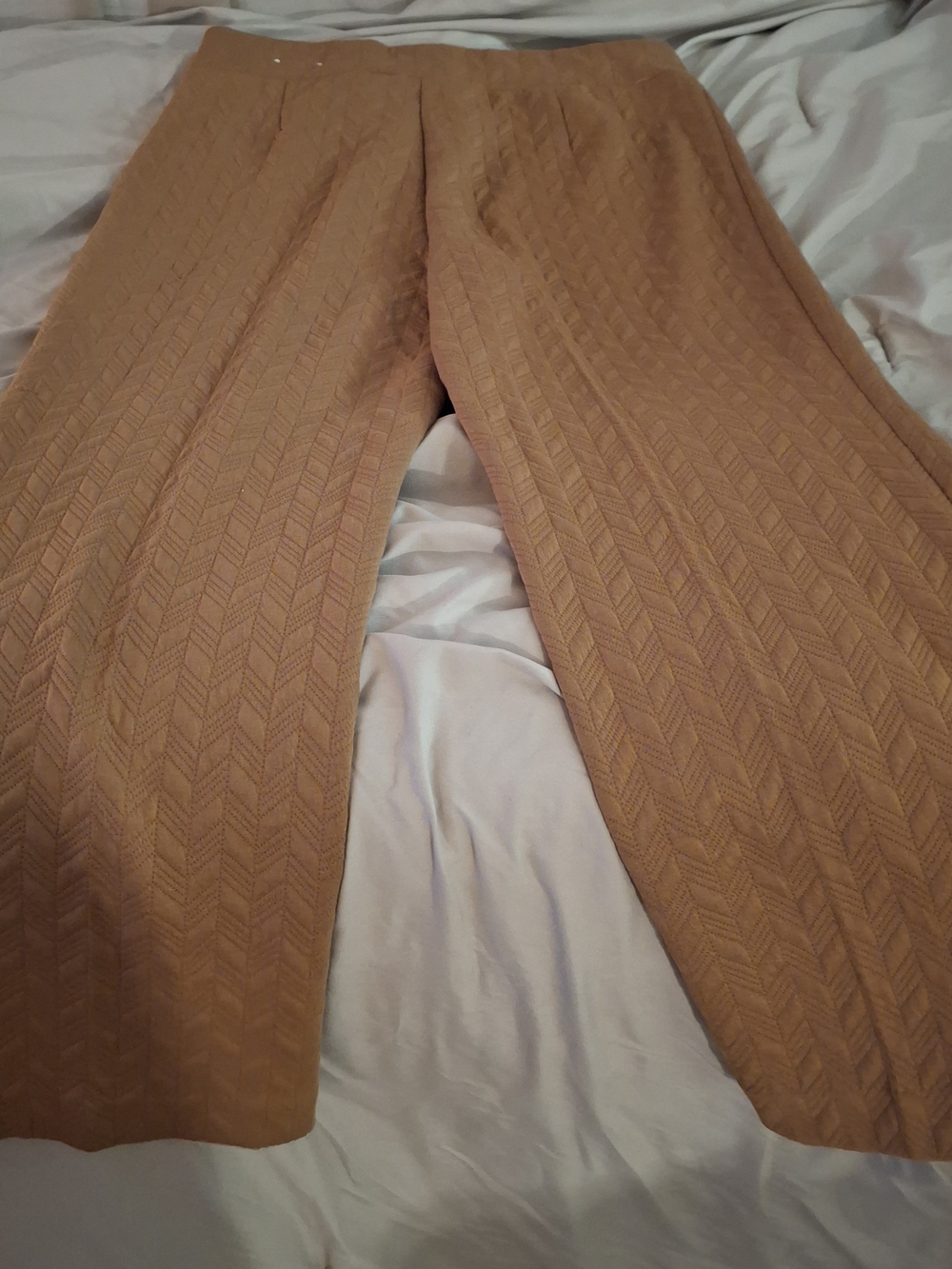 Anne Klein Textured Wide-Leg Pants in Camel - Picture 9 of 10